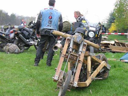 motorcycle made from wood