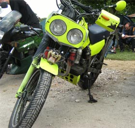 day glow green dirt bike