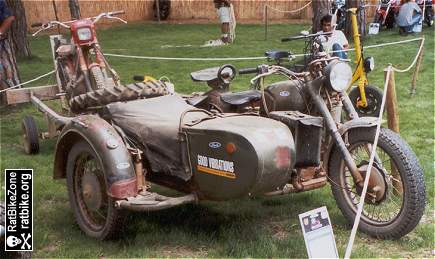 motorcycle with sidecar and trailer