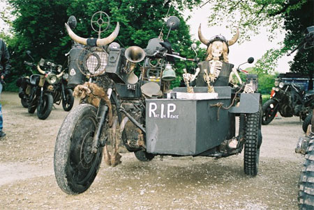 coffin sidecar with skeleton