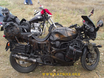 brown suzuki survival bike