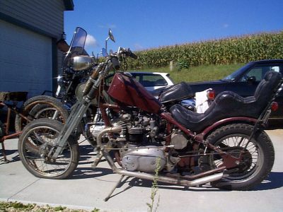 triumph on the driveway