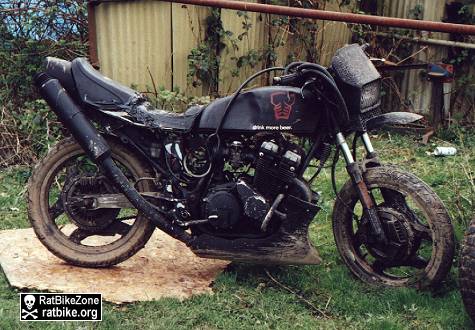 flat black honda cbx motor cycle