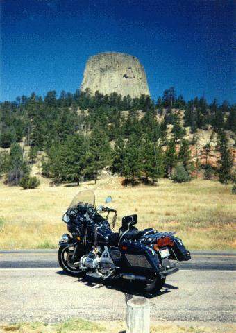 Motorcycle at Devil's Tower, WY