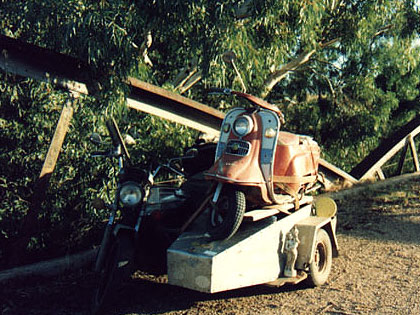 Honda Goldwing sidecar carrying a scooter