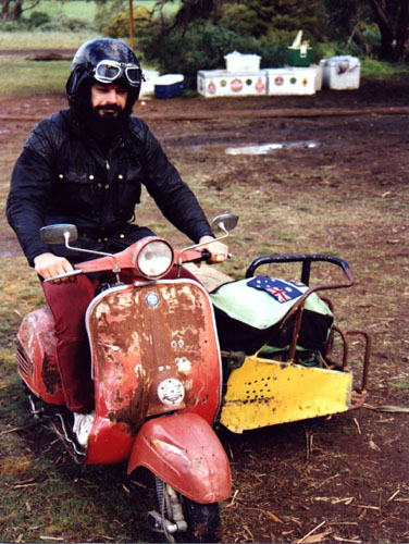 Vespa scooter with Sidecar