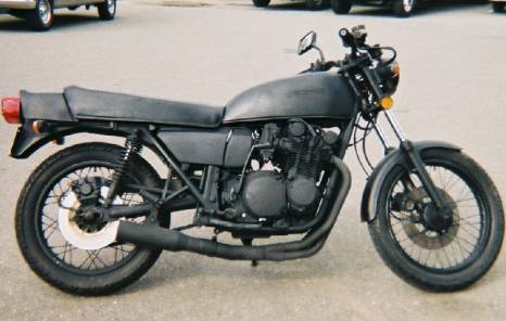 black Suzuki 750 motor cycle