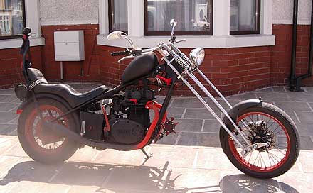 side view of yamaha xs 650 chopper