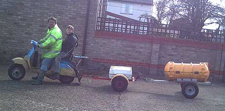vespa with dual trailers