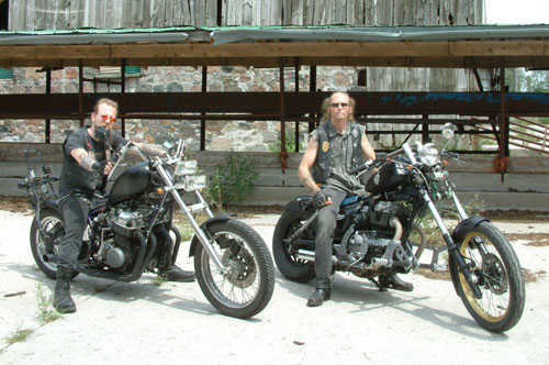 Pete & Kirk on their Honda Choppers