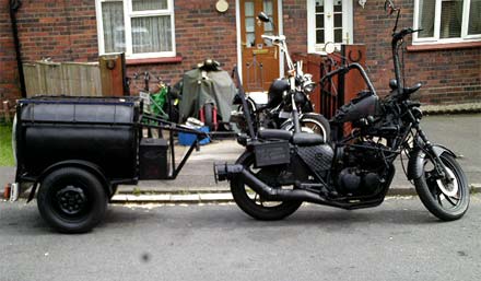 motorcycle and trailer