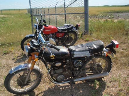 pair of honda cb350 motorcycles