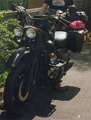 side view of loaded Goldwing ratbike