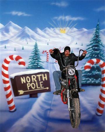 God rides Harley, and so does Santa!
