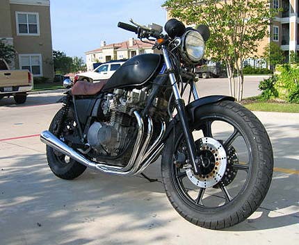 frontal view of KZ750 ratbike