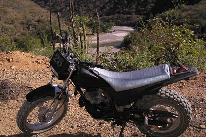Panorama shot of Yamaha TW200 in Mexico