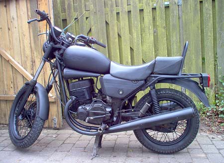 Jawa 350 flat black paint