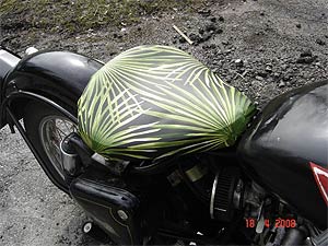 green bamboo motorcycle seat