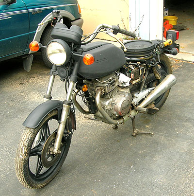 Flat Black Honda Motorcycle