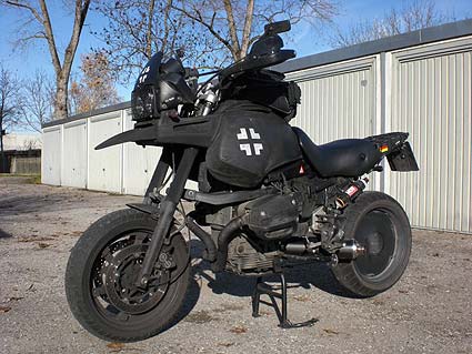 Flat Black BMW Motorcycle