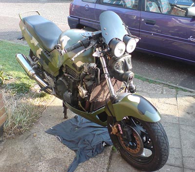 Kawasaki Motorcycle with Camoflage Paint Job
