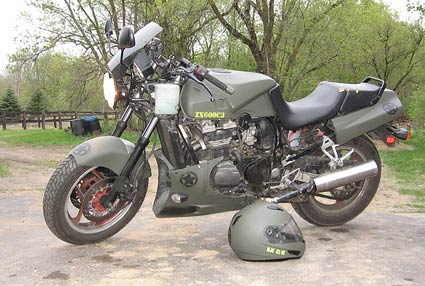 side view of kawasaki ninja survival bike