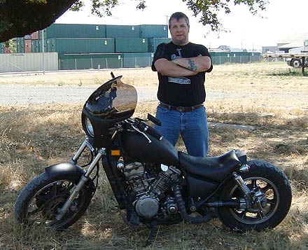 Kawasaki Vulcan lowrider and owner