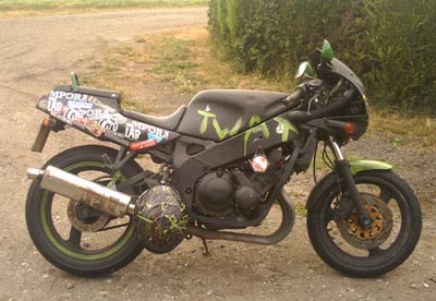 black 400cc 4-cylinder motorcycle