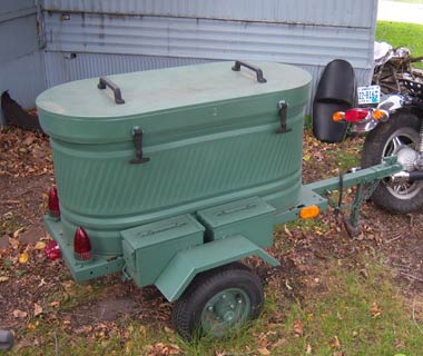 dual wheel bucket trailer