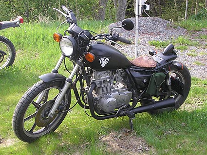 flat black motorcycle sweden